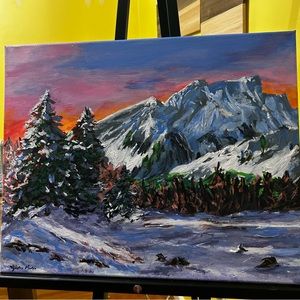 Mountains- Acrylic on canvas.